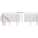 Wire Mesh Fence with Spike Anchors Anthracite 1x25 m 154265