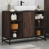 Bathroom Sink Cabinet Brown Oak 80x33x60 cm Engineered Wood 849293
