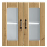 Kitchen Wall Cabinet with Glass Door Lucca Artisan Oak Engineered Wood 853916