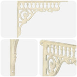 Wall Shelf Brackets 12 pcs Antique White 27.5 x 23 x 4 cm Steel 42038804