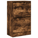 Shoe Cabinet Smoked Oak 60x34x96.5 cm Engineered Wood 839949