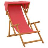 Deck Chair 4 pcs 3 Position Solid Eucalyptus Wood Red 3407796