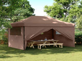 Foldable Party Tent Pop-Up with 4 Sidewalls Brown 4005028