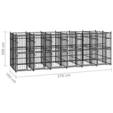 Outdoor Dog Kennel Steel 11.06 m 3097941