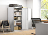 Five Shelf Lockable Steel Office Cabinet - White T3398P377407