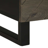 ZNTS Bedside Cabinet Black 40x33x46 cm Solid Wood Mango 4017680
