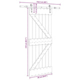 Sliding Door with Hardware Set 85x210 cm Solid Wood Pine 3332605
