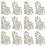 ZNTS Chair Cover for Wedding Banquet 12 pcs Cream 279095