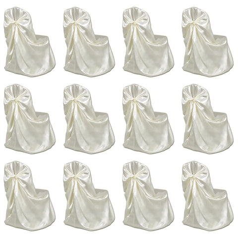 ZNTS Chair Cover for Wedding Banquet 12 pcs Cream 279095