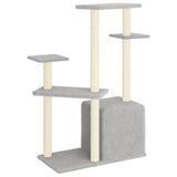 Cat Tree with Sisal Scratching Posts Light Grey 107.5 cm 172071