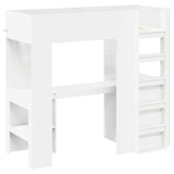 Loft Bed Frame with Desk White 75 x 190 cm Engineered Wood 3410427
