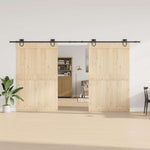 Sliding Door Hardware Kit 400 cm Steel Black 3295794