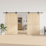 Sliding Door Hardware Kit 400 cm Steel Black 3295794