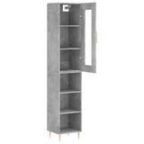 Highboard Concrete Grey 34.5x34x180 cm Engineered Wood 3199357