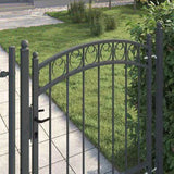 Fence Gate EMMEN 150 x 100 cm Powder-coated steel Grey Lockable 42008974