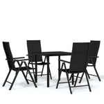 5 Piece Garden Dining Set Black 3099102