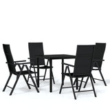 5 Piece Garden Dining Set Black 3099102