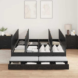Storage Bed Frame with Drawer Black Oak 160 cm Engineered Wood 3335654
