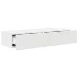 ZNTS Wall Shelf with Drawers White 100x36x19 cm Engineered Wood 859986