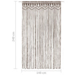 ZNTS Macrame Curtain Taupe 140x240 cm Cotton 323982