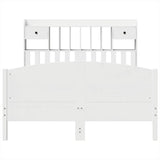 Bookcase Bed without Mattress White 140x190cm Solid Wood Pine 3323150