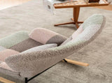Rocking Chair, Fabric Relaxing Chair Wingback Accent Chair Solid Wood Legs, Accent Armchair N605P181754Z
