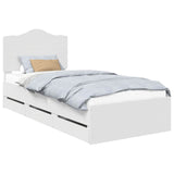 Bed Frame with Drawer White 100 x 200 cm Engineer Wood 3413443