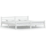Bed Frame without Mattress White Solid Pinewood 200x200 cm 322074