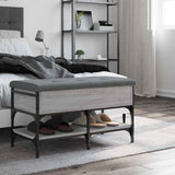 Shoe Bench Grey Sonoma 82x42x45 cm Engineered Wood 835195
