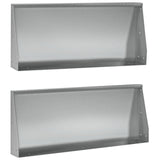 Retaining Wall 2 pcs 100 x 12 x 50 cm Galvanised Steel Silver 8015155