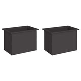 Garden Planter with LED 2 pcs Black 40 x 60 x 40 cm Steel 8008141
