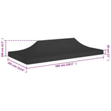 Party Tent Roof 6x3 m Black 270 g/m 315334