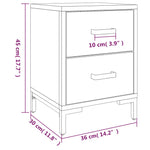 Bedside Cabinets 2 pcs Black 36x30x45 cm Solid Wood Pine 3120339