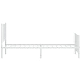 Metal Bed Frame without Mattress with Footboard White 90x200cm 350942