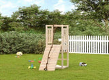 Playhouse with Climbing Wall Solid Wood Pine 3155945