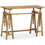 ZNTS Drafting Table Solid Mango Wood 116x50x76 cm 244948
