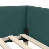Corner Bed Frame with Headboard Dark Green 80 x 200 cm Fabric 42016105