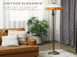 Tiffany-Style Floor Lamp with Handcrafted Stained Glass Shade, 152cm Tall Vintage Standing Lamp with T3398P425137