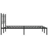 Metal Bed Frame without Mattress with Headboard Black 135x190cm 376127