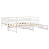 Daybed with Trundle and Drawers without Mattress White 90x200 cm 3302232