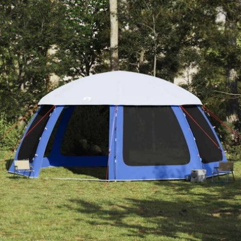 ZNTS Pool Tent with Removable Fly & Mesh Walls Azure Blue 612x612 cm 4100637