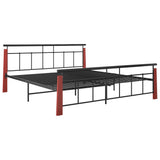 Bed Frame without Mattress Metal and Solid Oak Wood 180x200 cm Super King 324895
