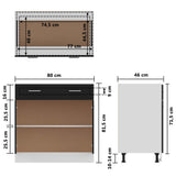 Drawer Bottom Cabinet Black Engineered wood Medium 801237