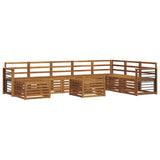 Sectional Sofa Set 9 pcs Natural Solid Acacia Wood 3375339