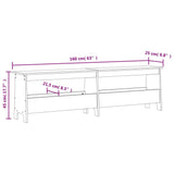Hall Bench White 160x28x45 cm Solid Wood Pine 837380