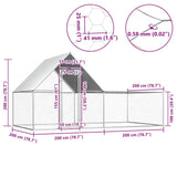 Chicken Coop 4x2x2 m Galvanised Steel 144556