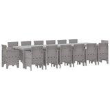 Garden Dining Set 15 pcs Light Grey Polt rattan 3378647