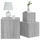 ZNTS Side Tables 3 pcs Grey Sonoma Engineered Wood 815988