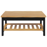 Coffee Table EKAI Black 100 x 60 x 45.5 cm Solid Pine Wood 42037019