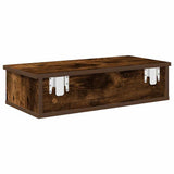 Wall Shelf with Drawers Smoked Oak 60x28x15 cm Engineered Wood 859945